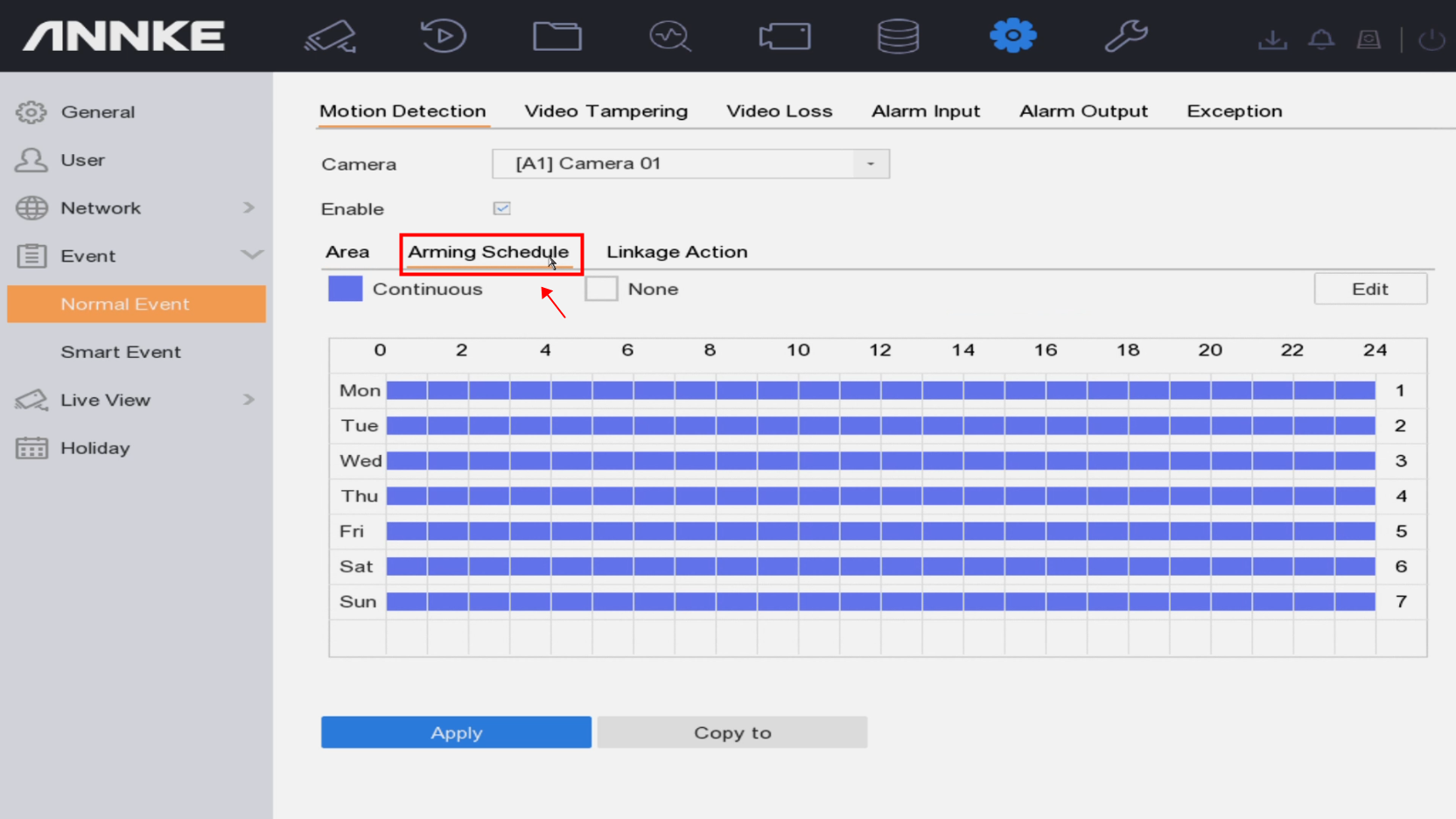 Annke motion detection sales sensitivity