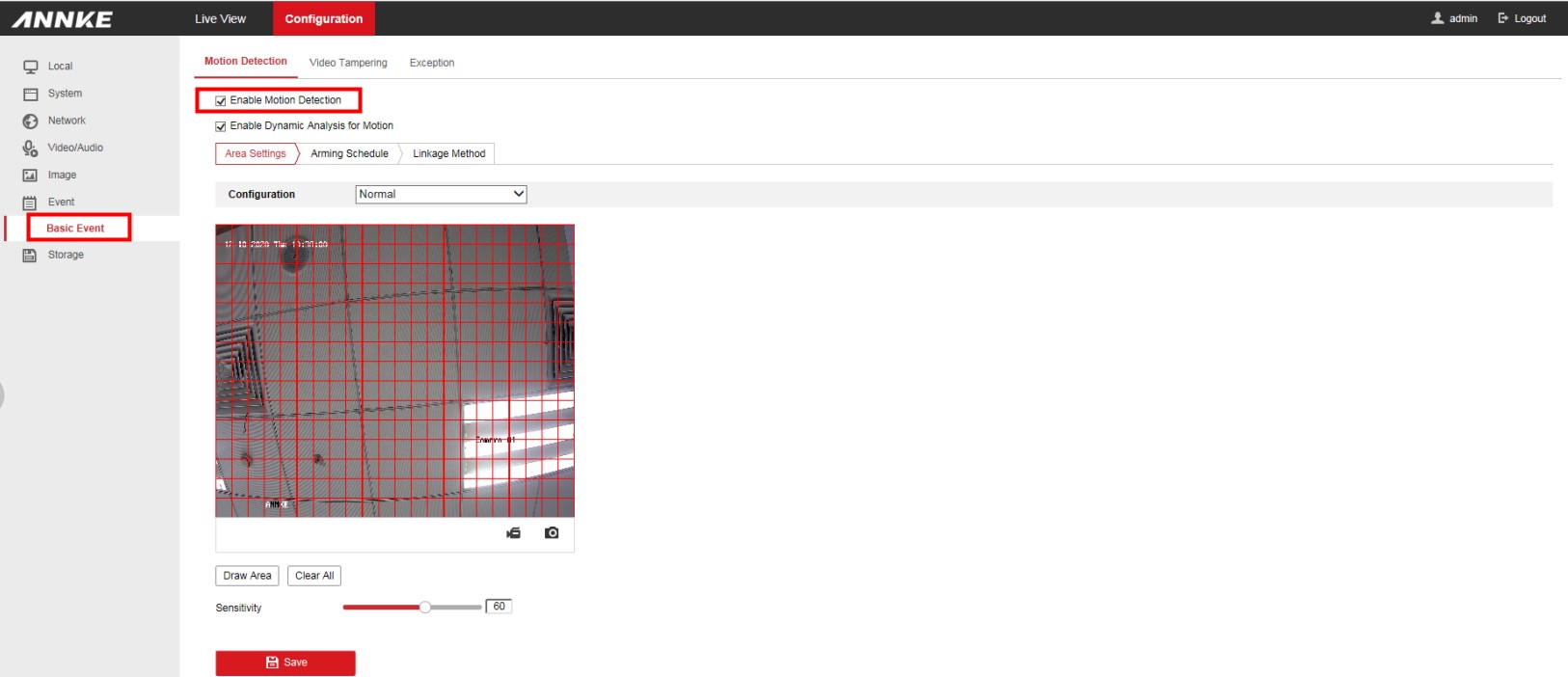 Hikvision motion clearance detection setup