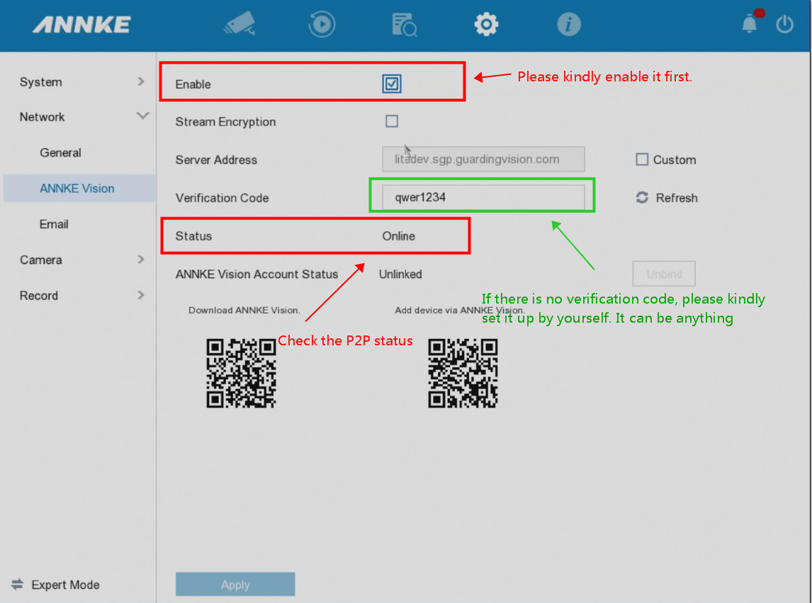 annke motion detection setup