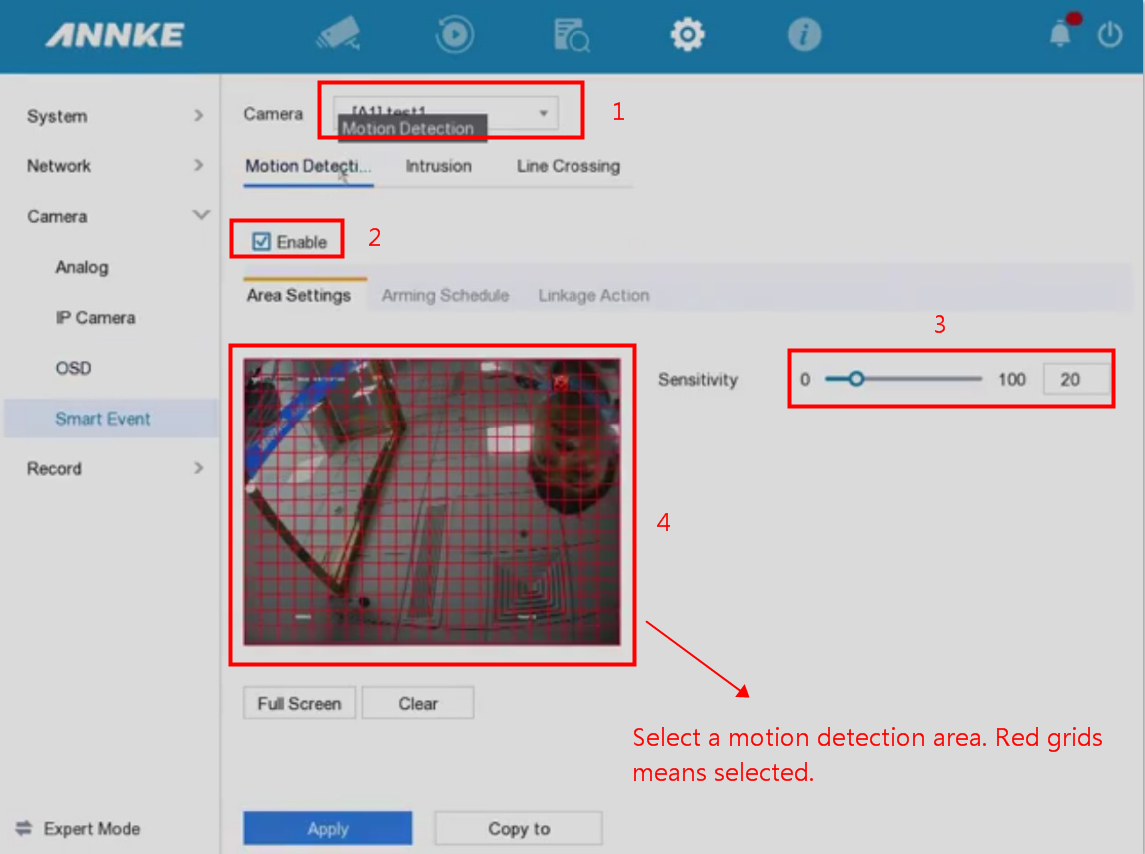 annke motion detection setup