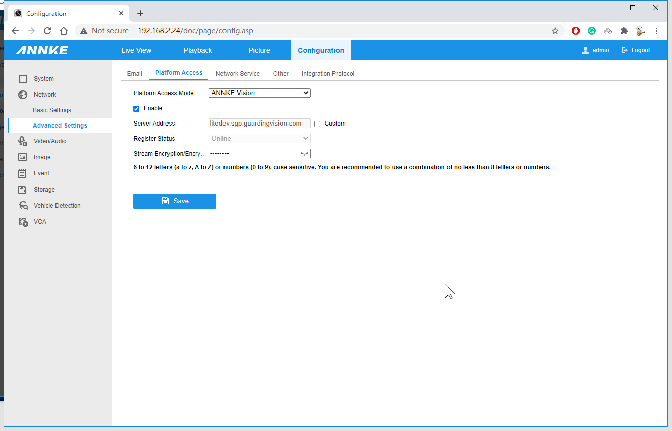 Annke dvr 2024 network setup